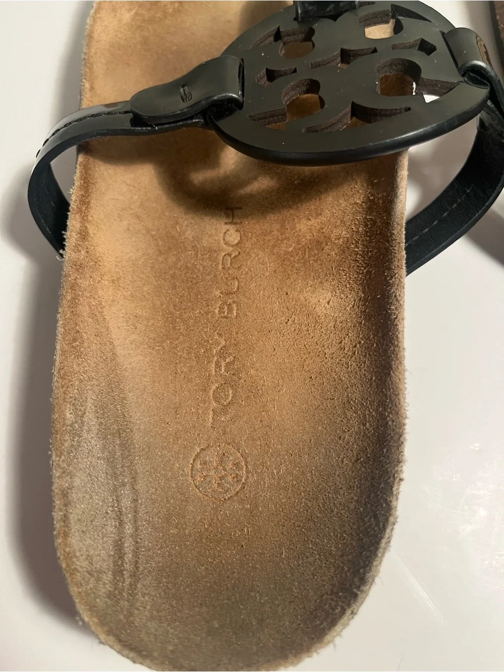 TORY BURCH  🎩🎩Black Miller Logo Thong ( BIRKENSTOCK STYLE) size 8